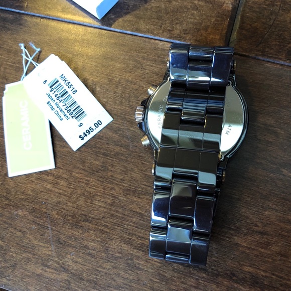 Michael Kors MK5518 Chocolate Ceramic Chrono Watch - Picture 6 of 8